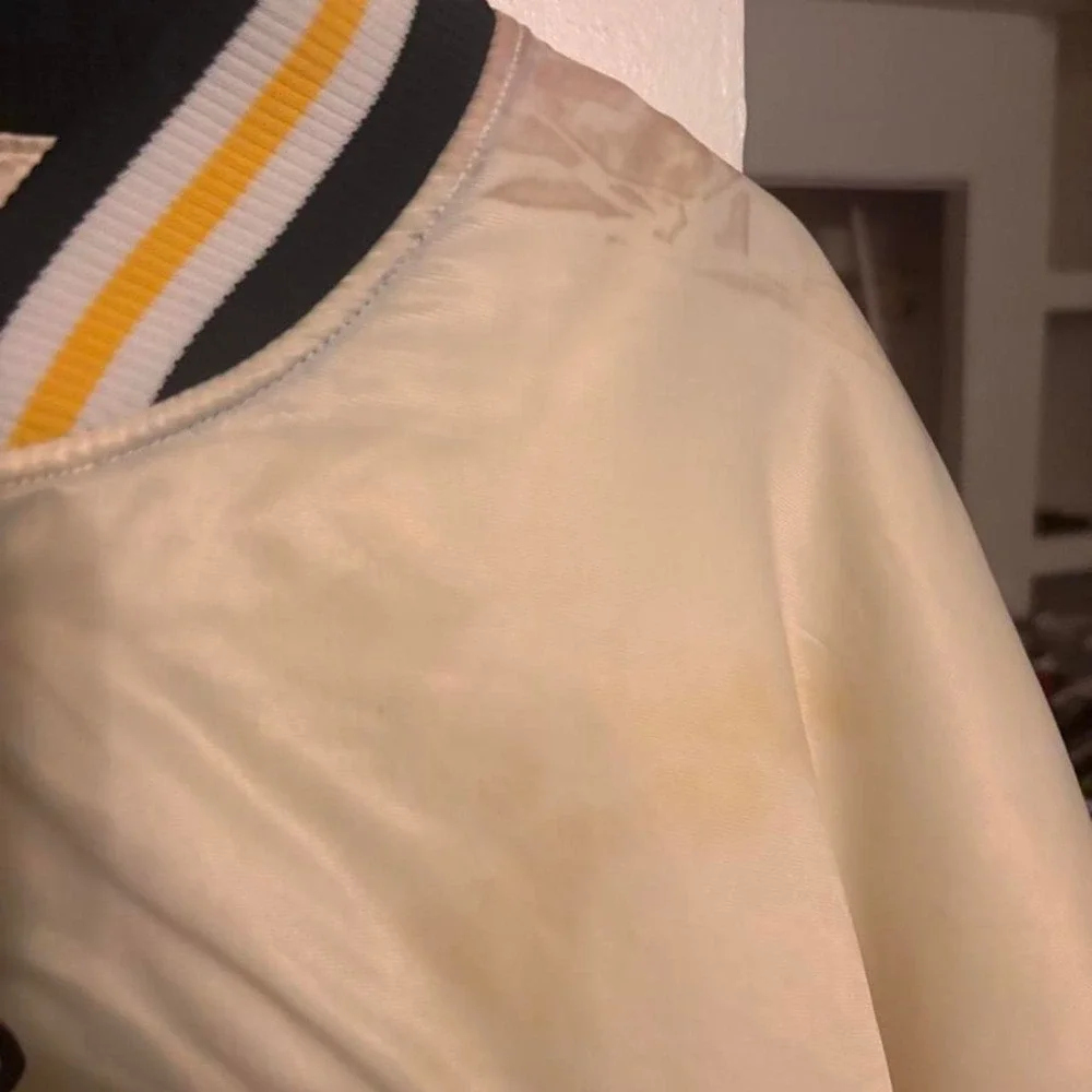 Vintage Michigan Wolverines cream & yellow varsity jacket 'Michigan' size XL